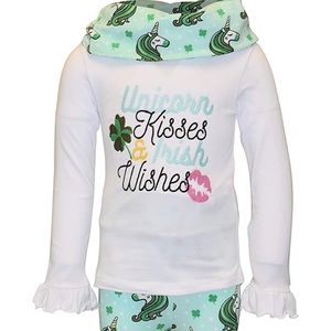 St. Patrick’s Day girls unicorn outfit pants Irish Luck 7 8